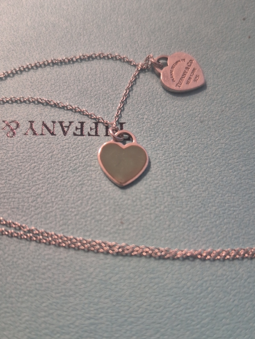 Tiffany & Co. Sterling Silver Heart Tag Necklace in Signature Blue-Green - Picture 7 of 7